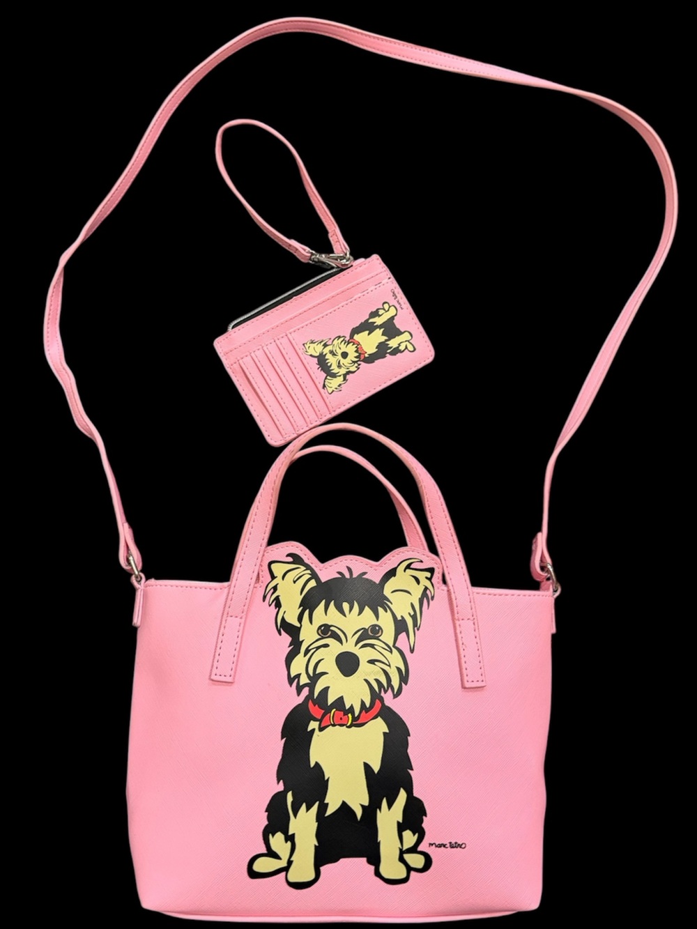 Marc Tetro Small Tote Purse & Card Case Wallet Wristlet Pink